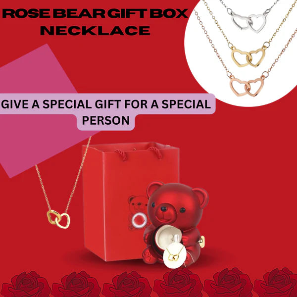 Eternal Rose Bear with Engraved Pendant