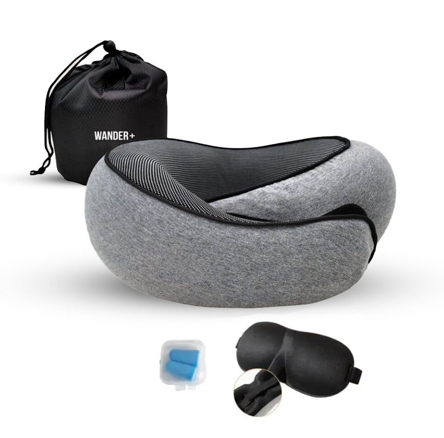 3-in-1™ Travel Set | Ostrich pillow + eye mask for sleeping + earplugs